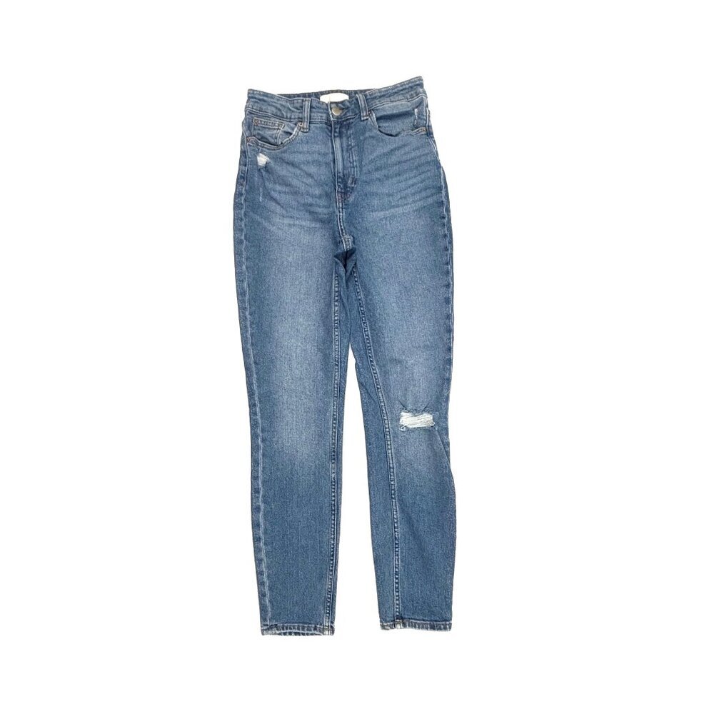 H&M Distressed Skinny Women's size 6 Medium Wash Blue Denim Jeans
